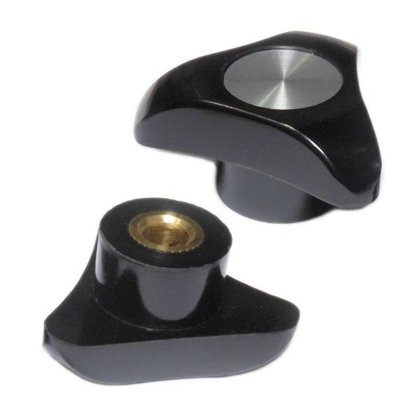 Black 3-Lobe Bakelite Knob-Fits 1/4" Shafts - Click Image to Close